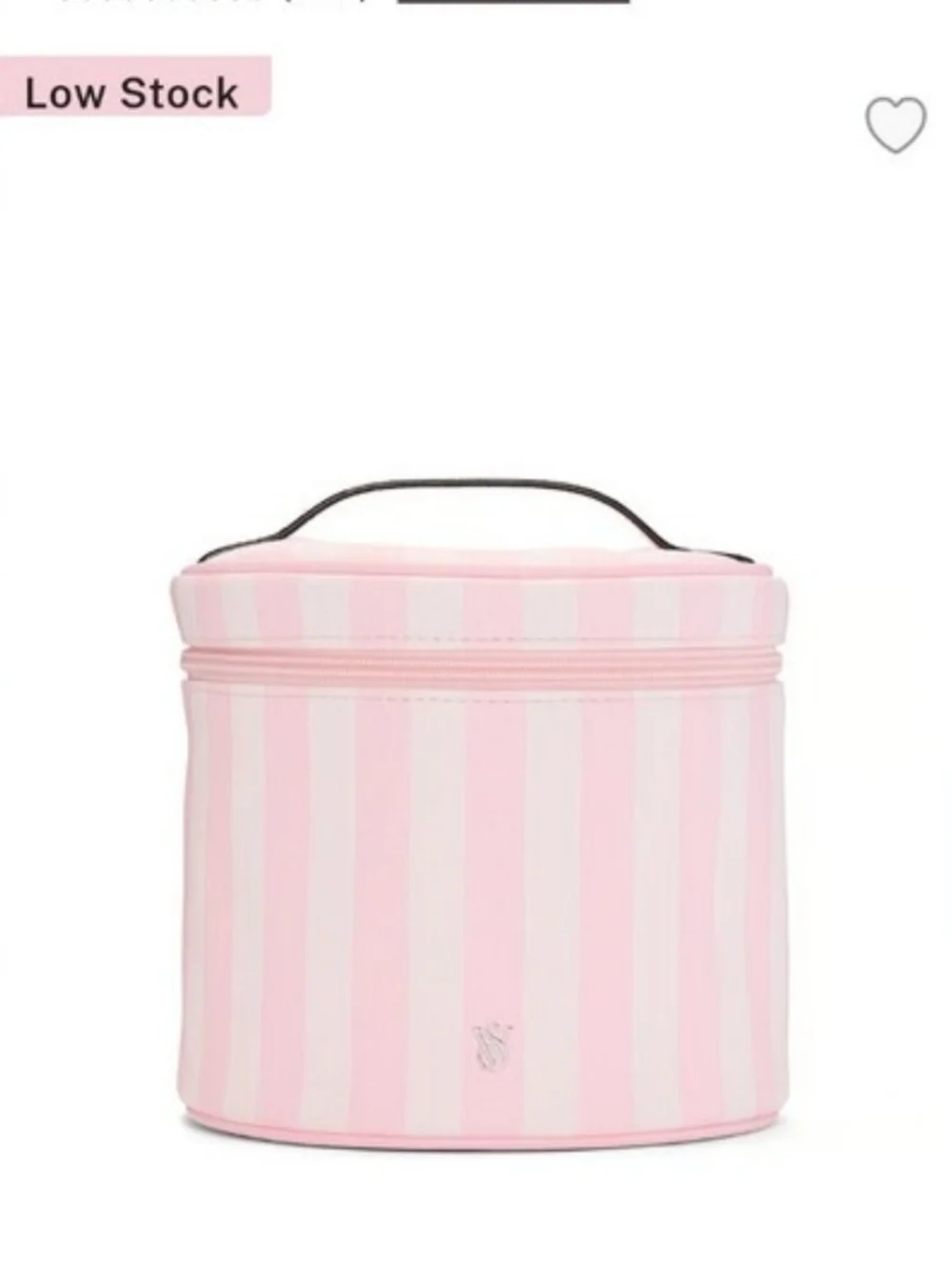 Victoria's Secret Striped Pink Travel Cosmetic Case with Top Handle - 2 Pack!